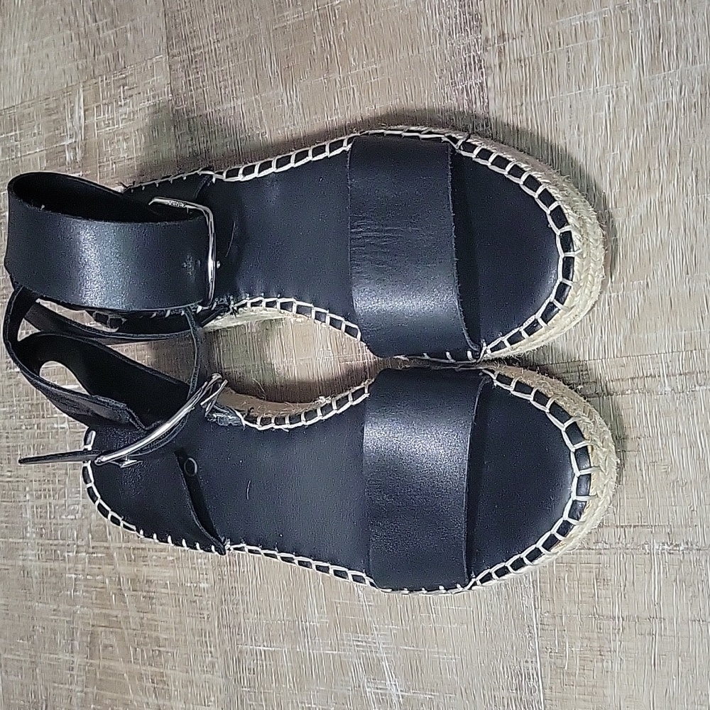 Franco Sarto Leather Espadrille Platform Sandals. Size 8.5